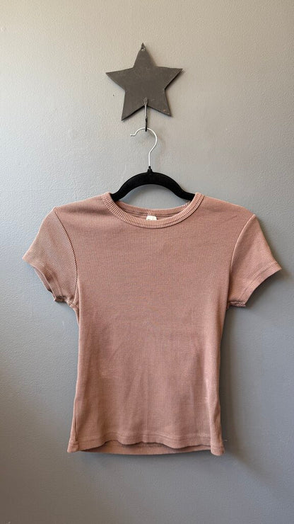 Ribbed Cap Sleeve Baby Tee