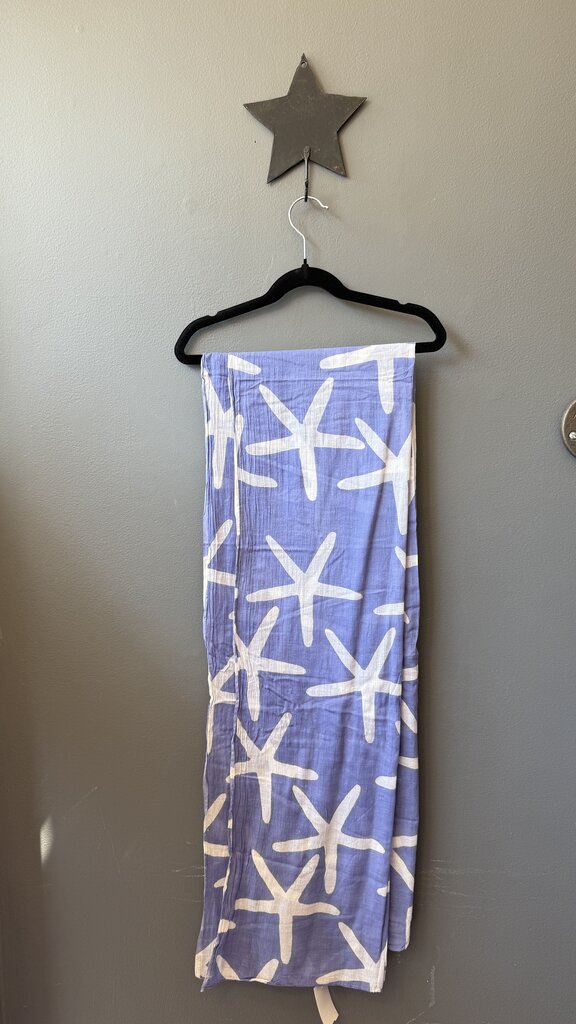 Starfish Cotton Block Print Scarf Sarong