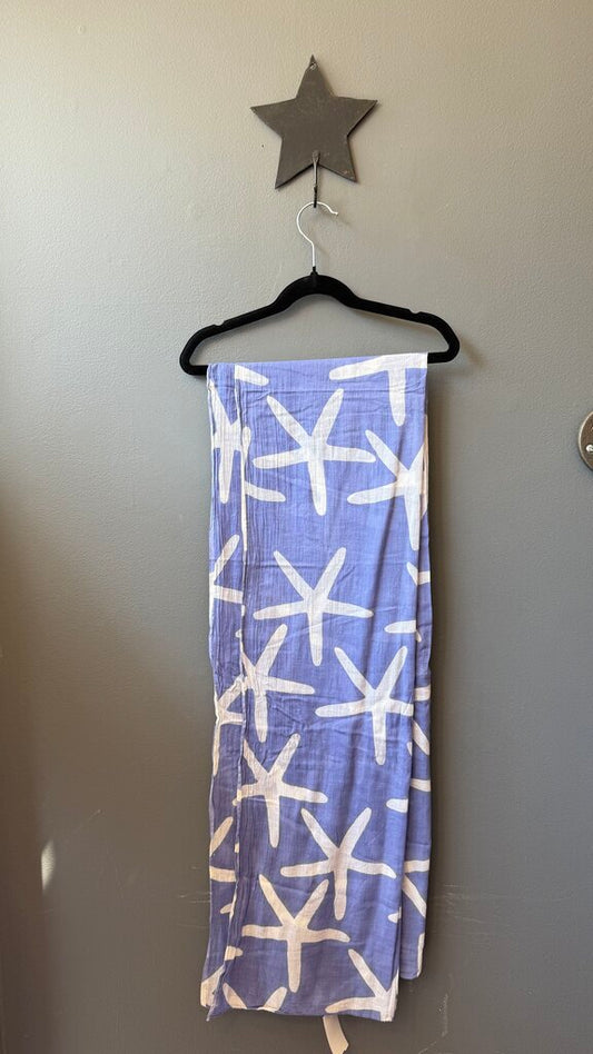 Starfish Cotton Block Print Scarf Sarong