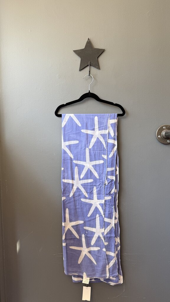 Starfish Cotton Block Print Scarf Sarong