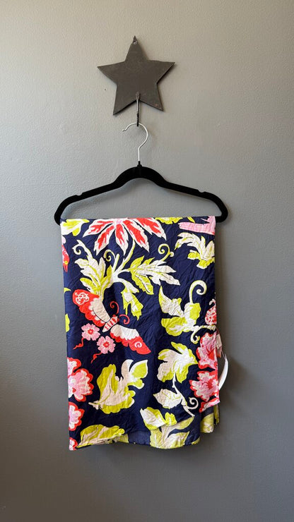 Silk Floral Bird Square Scarf