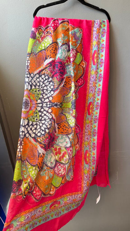 Giant Flower Semi Sheer Scarf