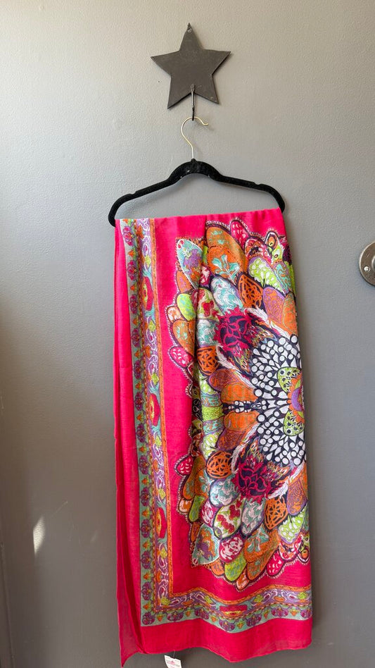 Giant Flower Semi Sheer Scarf