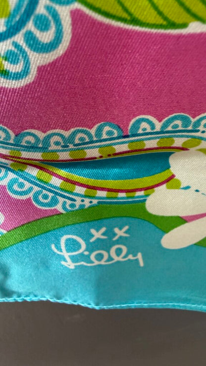 Silk Daisy Paisley Slim Scarf