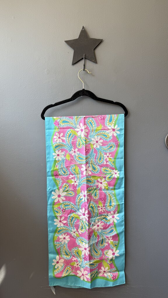 Silk Daisy Paisley Slim Scarf