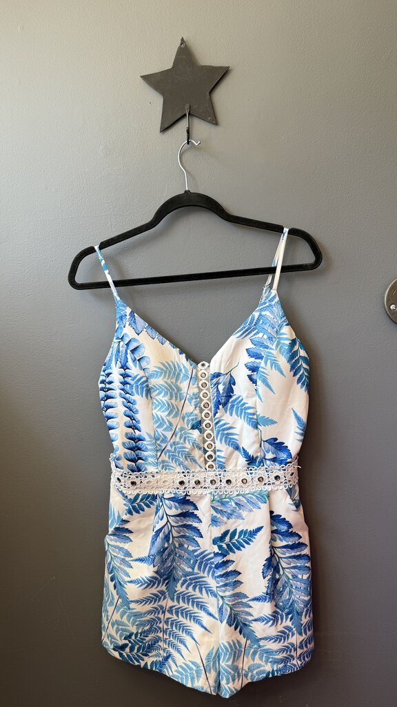 Tropical Eyelet Front Romper