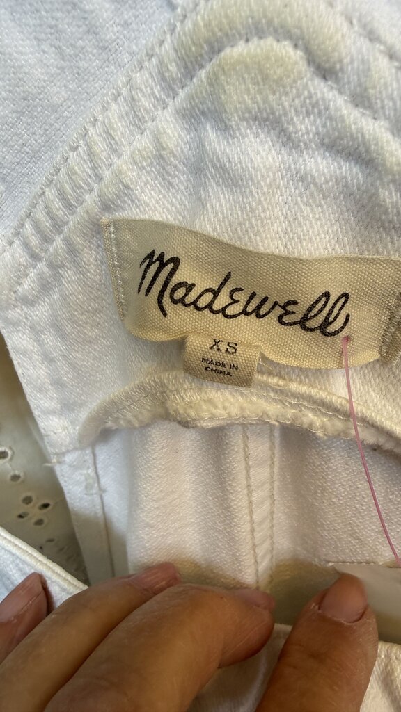 White Denim Straight Leg Overalls