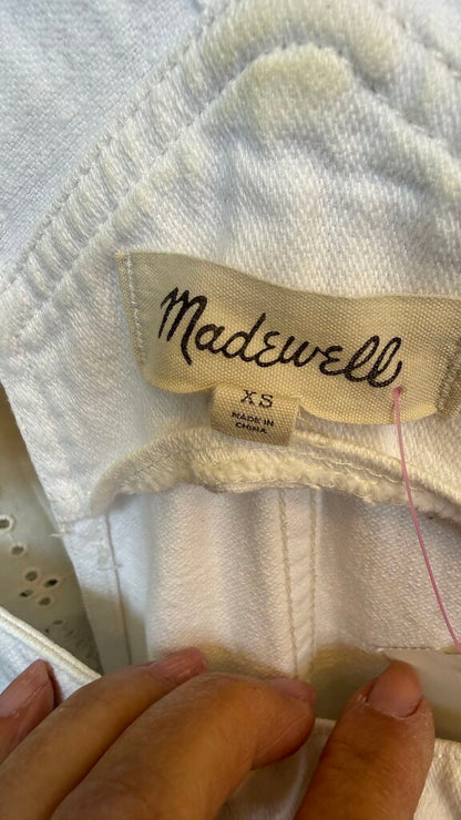 White Denim Straight Leg Overalls