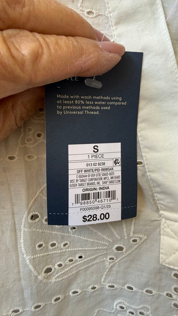Shell Eyelet Popover Blouse