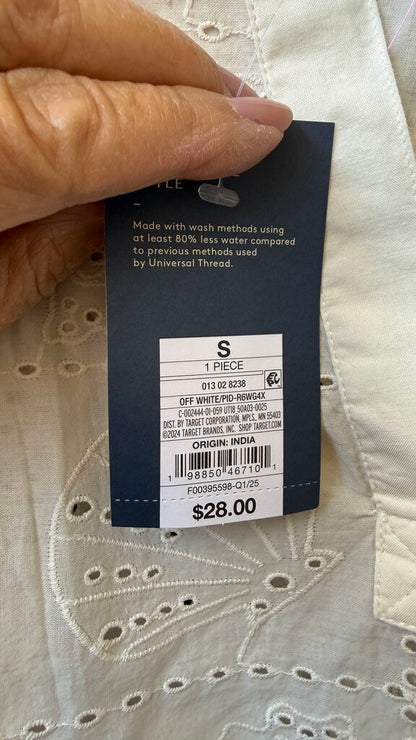 Shell Eyelet Popover Blouse