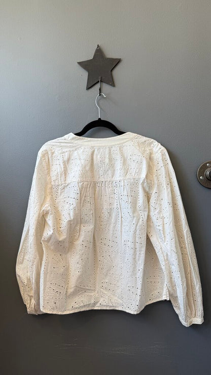 Shell Eyelet Popover Blouse