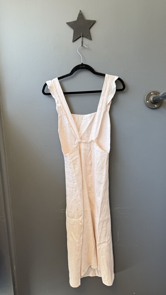Linen Apron Midi Dress