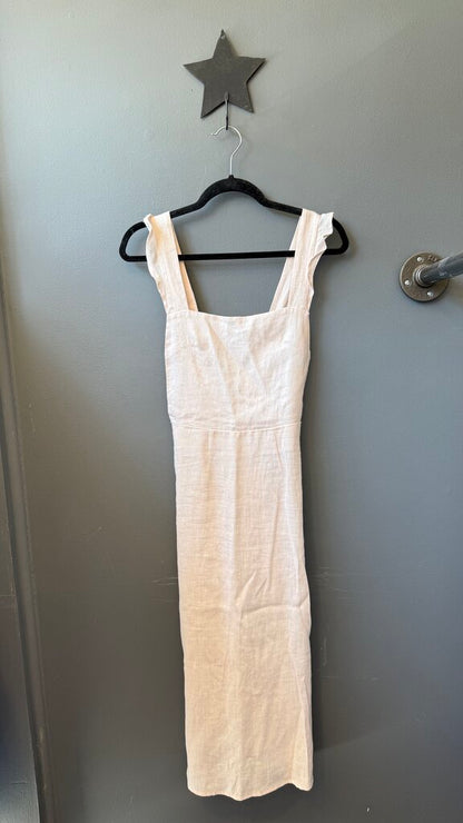 Linen Apron Midi Dress
