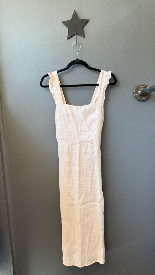 Linen Apron Midi Dress