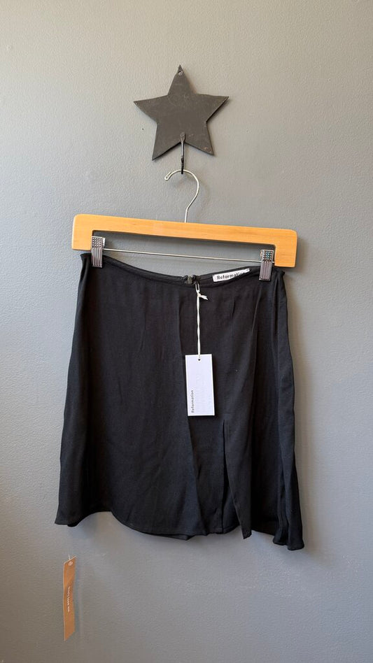 Crepe Margot Slit Mini Skirt