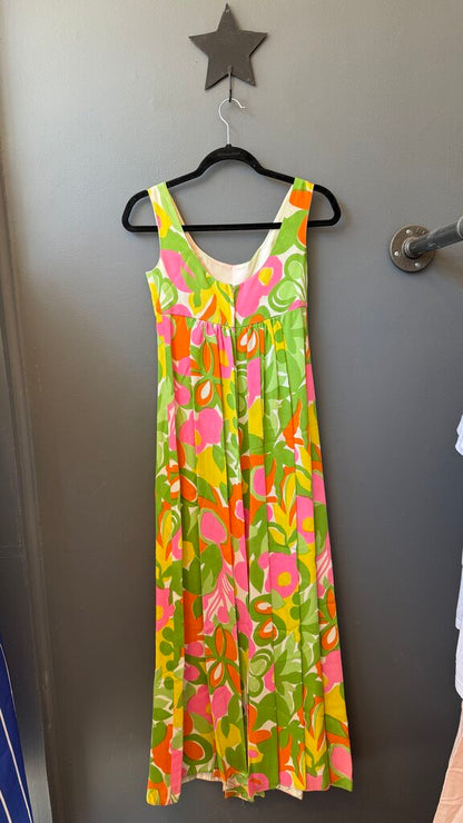 Vintage Bow Front Swirl Maxi Gown Dress