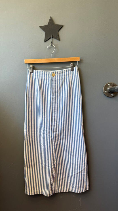 Vintage Cotton Stripe Midi Skirt