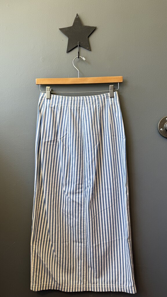 Vintage Cotton Stripe Midi Skirt