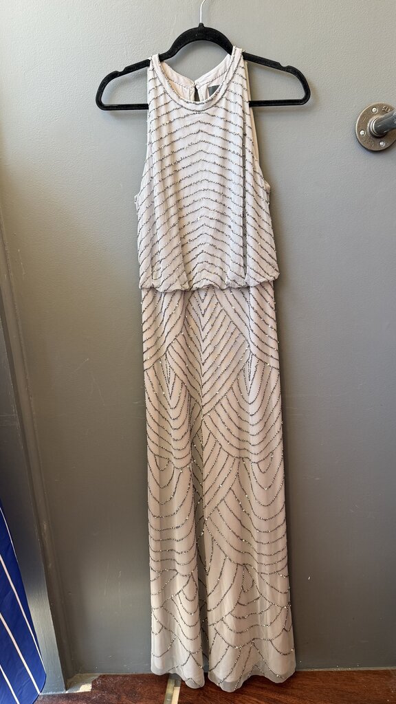 Beaded High Neck Maxi Gown