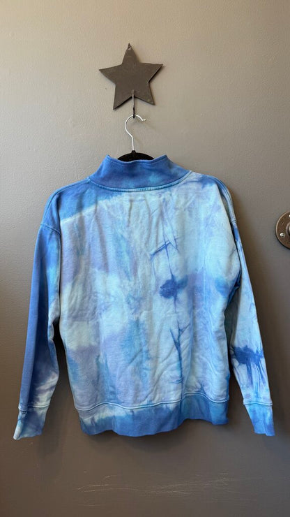 Indigo Dyed 1/4 Zip Pullover Sweatshirt