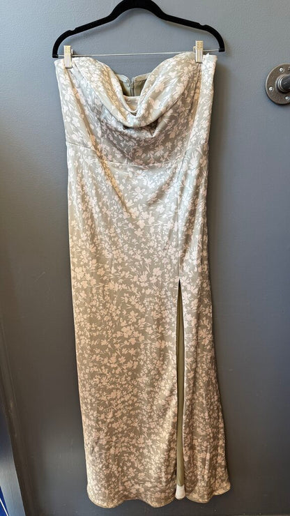 Cowlneck Floral Maxi Gown Dress