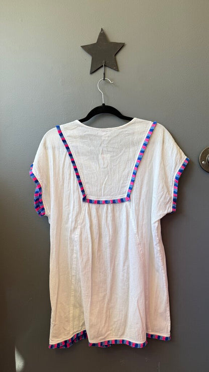 Fringe Trim Gauze Coverup