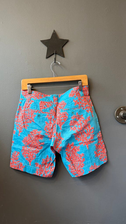 Coral Print Long Shorts