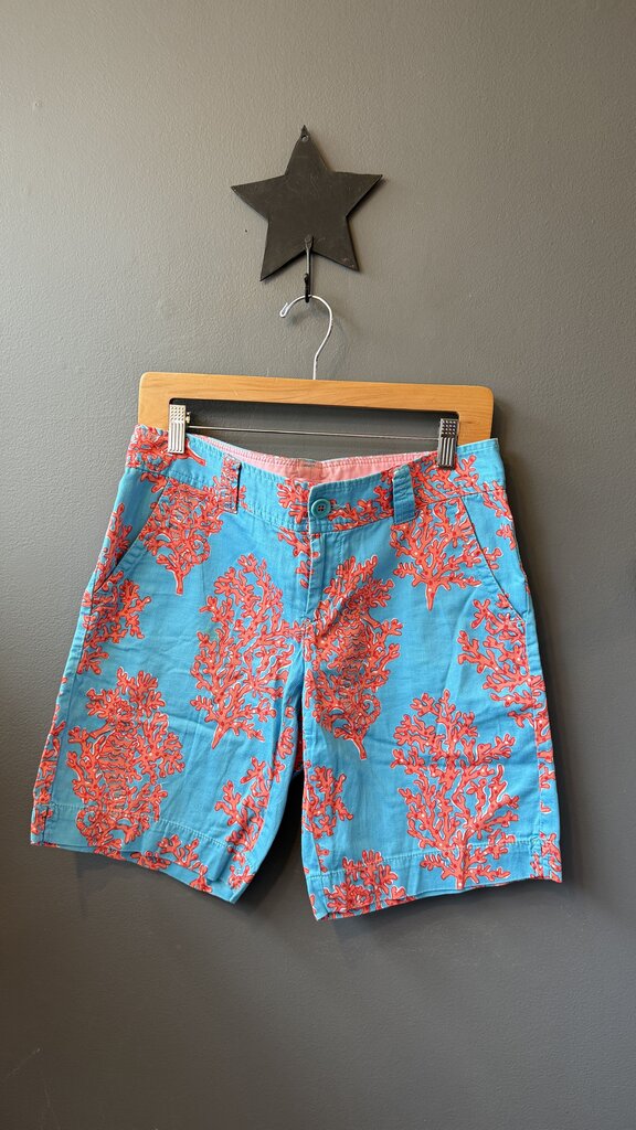 Coral Print Long Shorts