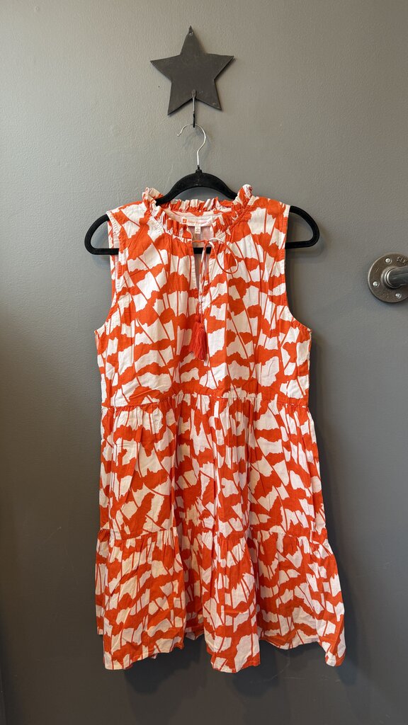 Block Print Tassel Tiered Dress