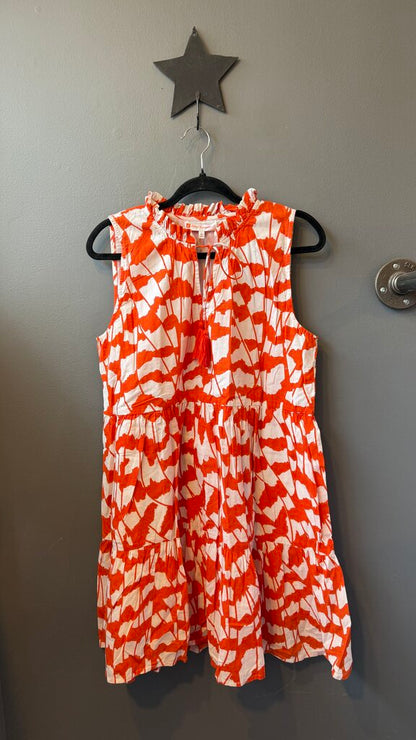 Block Print Tassel Tiered Dress
