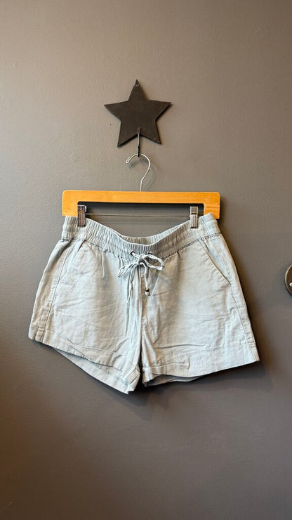 Linen Blend Drawstring Shorts