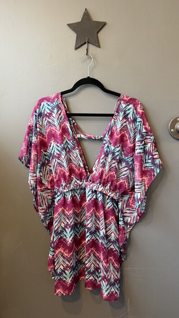 Sheer Print Coverup Tunic