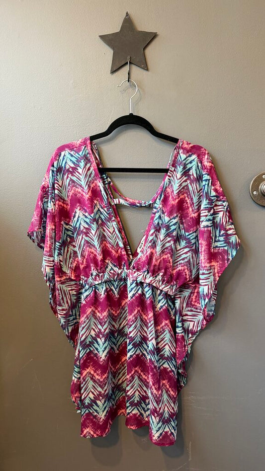 Sheer Print Coverup Tunic