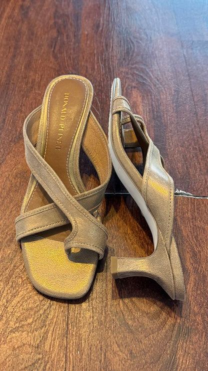Metallic Kitten Heel Sandals