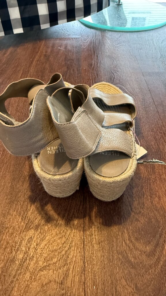 Leather Strappy Espadrille Wedges