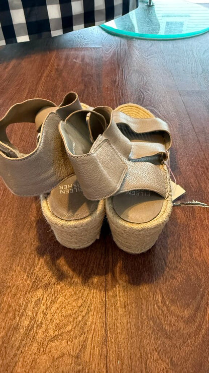 Leather Strappy Espadrille Wedges