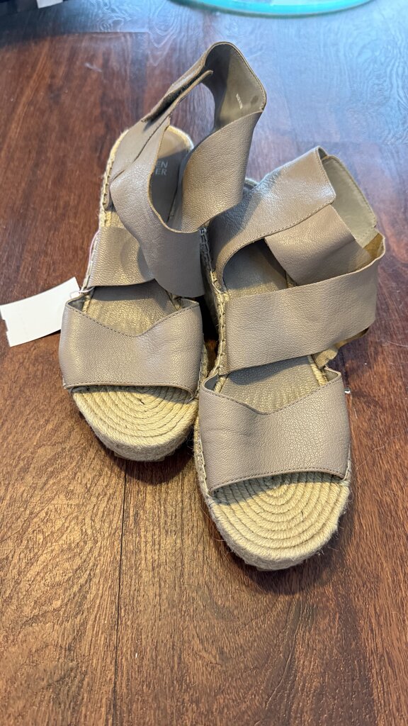 Leather Strappy Espadrille Wedges