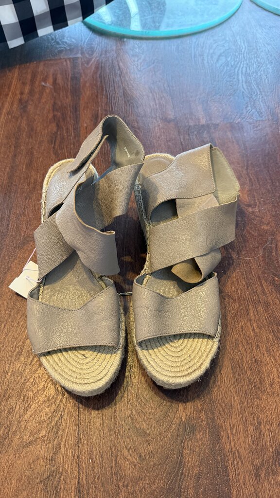 Leather Strappy Espadrille Wedges