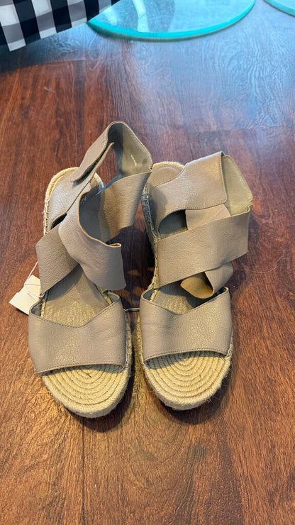 Leather Strappy Espadrille Wedges