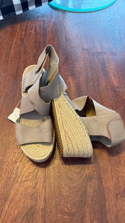 Leather Strappy Espadrille Wedges
