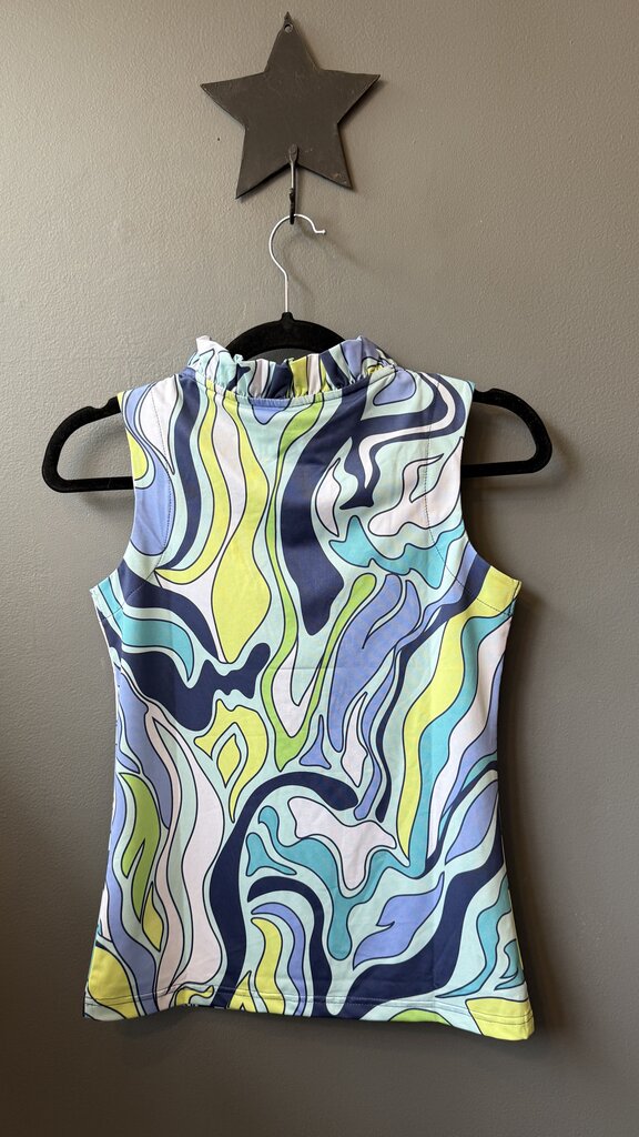 Ruffle Neck Sleeveless Top