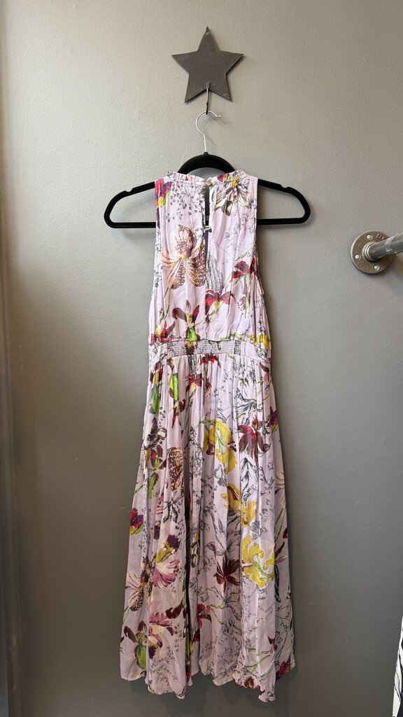 High Neck Floral Midi Dress