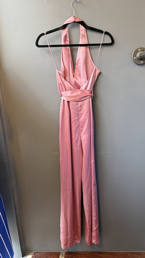 Satin Halter Wide Leg Jumpsuit