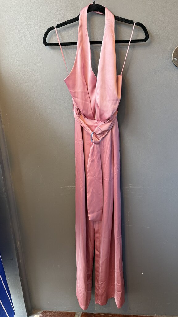 Satin Halter Wide Leg Jumpsuit