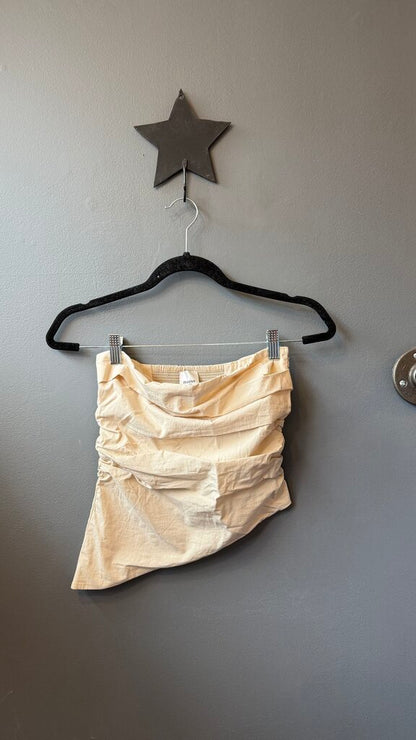 Poplin Strapless Smocked Top