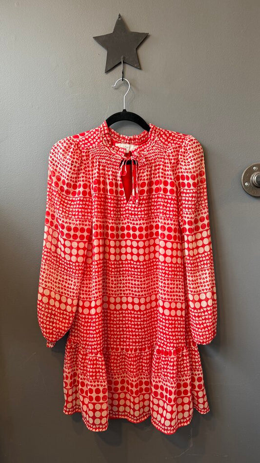 Heart Polka Dot Print Shift Dress