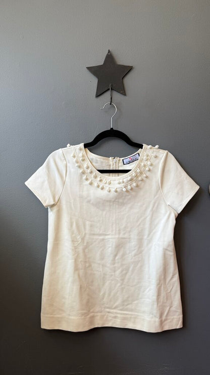 Pom Pom Neckline Ponte Top