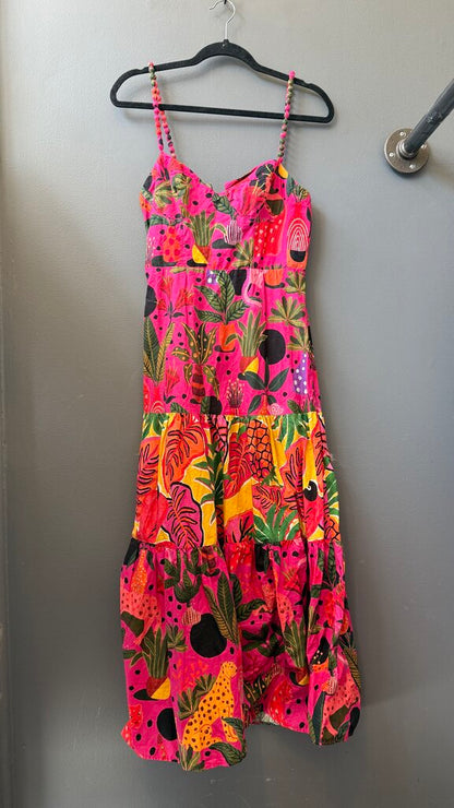 Tropical Monkey Midi Dress
