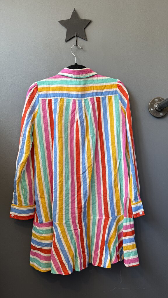 Rainbow Stripe Kick Hem Dress