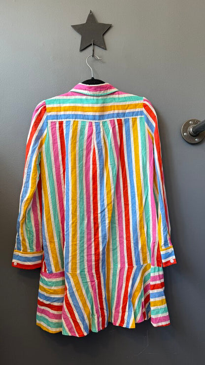 Rainbow Stripe Kick Hem Dress